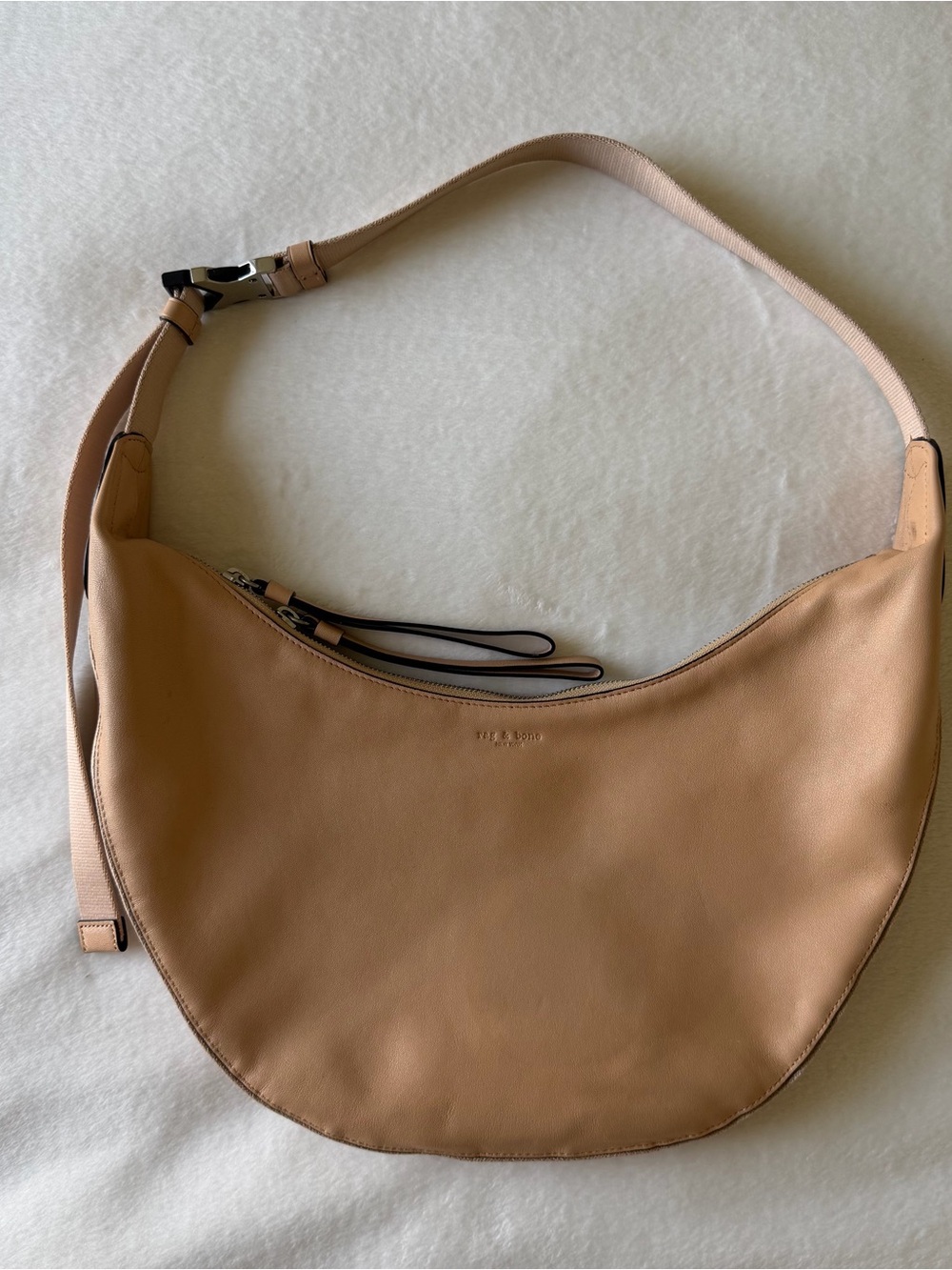 rag & bone Pebbled Leather Crossbody in Light Tan